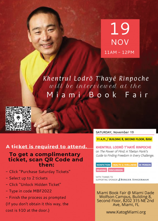 Khentrul Rinpoche Miami Book Fair 2022